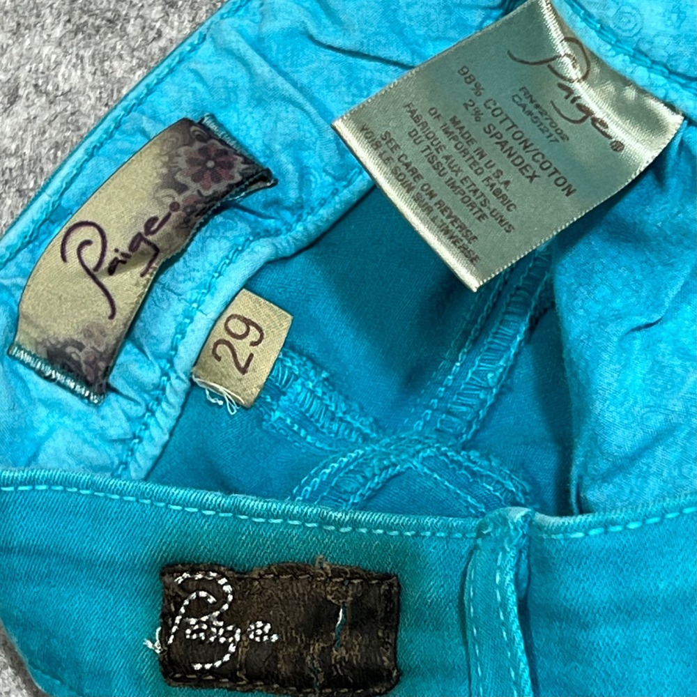 Paige Transcend Skyline Ankle‎ Skinny Jeans Teal Women's Size 29 - Picture 6 of 7